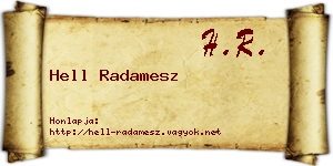 Hell Radamesz névjegykártya